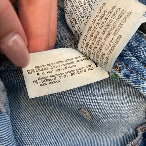 Zara High Rise Marine Wide Leg Crop Jeans 165/66A Size 4 - Picture 8 of 8